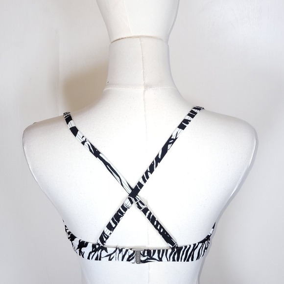 Athleta Zebra Print Bikini Top Size 34 B/C Animal Print Swimwear - Picture 3 of 5